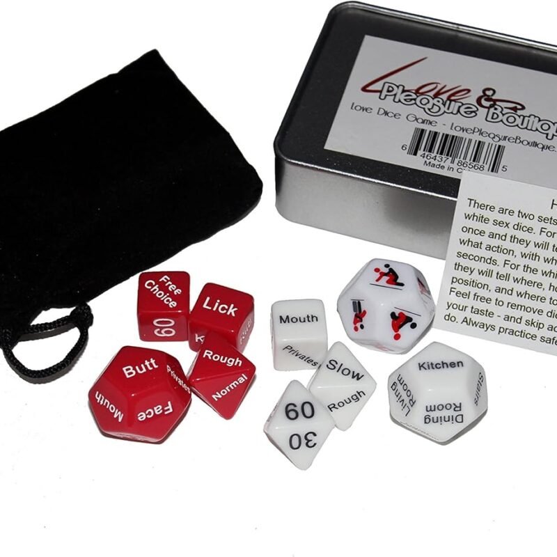 Sex Dice - Spicy Fun Love Game for Adult Couples - Funny Gift for Bachelor, Bachelorette, or Bridal Shower Party (9 Dice)