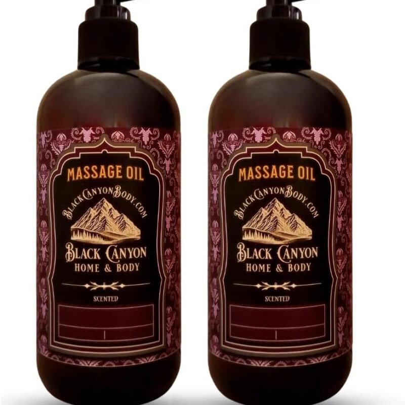 Black Canyon Sandalwood & Teak Scented Massage Oil, 12 Oz (2 Pack)