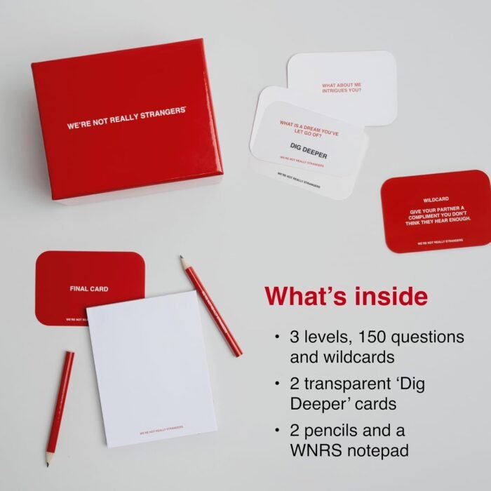 WE'RE NOT REALLY STRANGERS Card Game - 150 Conversation Cards for Adults, Teens, Couples, & Strangers with Self-Reflection Kit Card Game – 52 Reflective Cards, Pen, & Journal for Deep Conversations - Image 7
