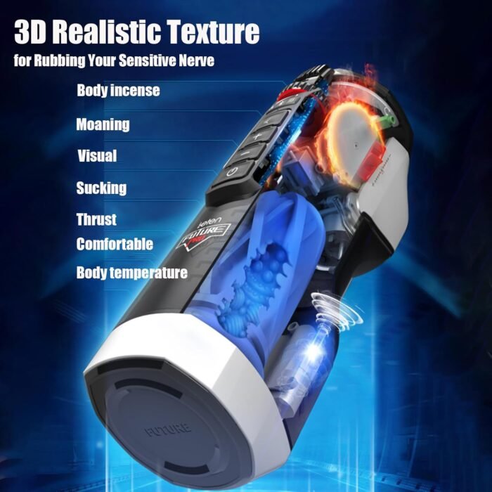 Male Masturbators Cup Male Masturber Men Sex Toy Male Sex Toy Sex Toy Mens Penis Pump Hands Free Male Masturbator Vibrator Male Super Soft TPE Channel Automatic Male Masterbators Adult Toys Men - Image 2