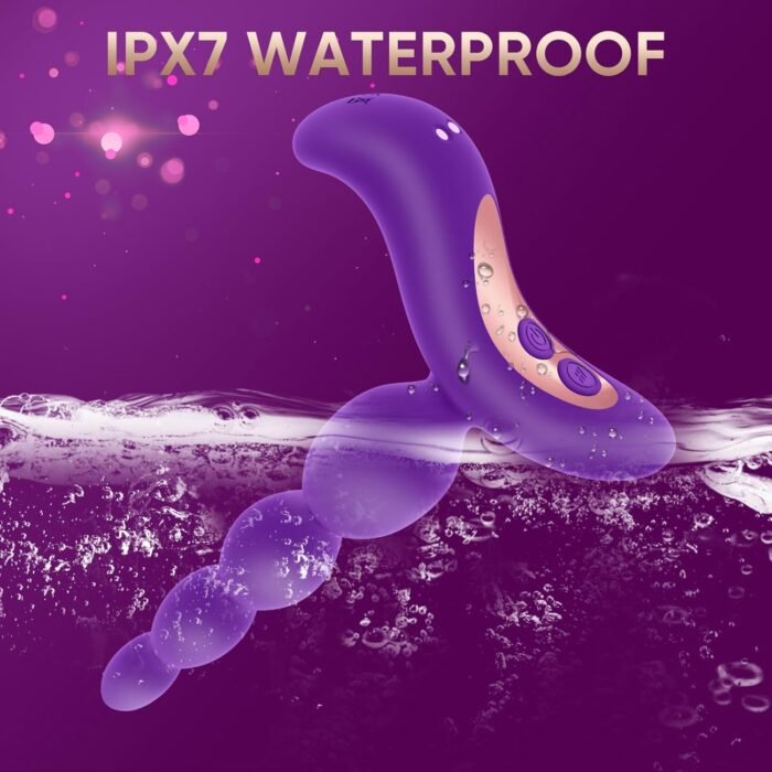Vibrating Anal Beads Butt Plug - Anal Toys Sex Toys for Women and Men, Adult Toys Vibrater Wand Prostate Massager, Anal Vibrator Sex Novelties G Spot Dildo Sexual Pleasure Tools for Couples (Purple) - Image 6