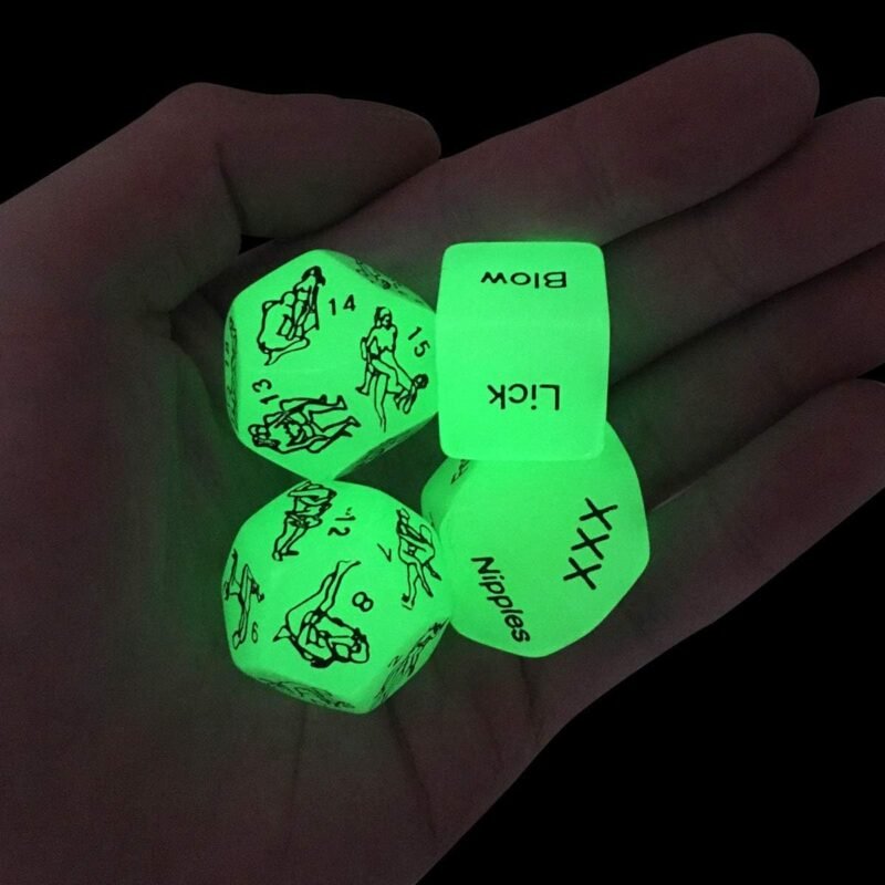 Sex Dice - Set of 4 Luminous Sex Dice for Couples Naughty, Sex Dice Games for Adults Bedroom, Fun Sex Play Toys for Couples Hoodies Yoga SLP-04