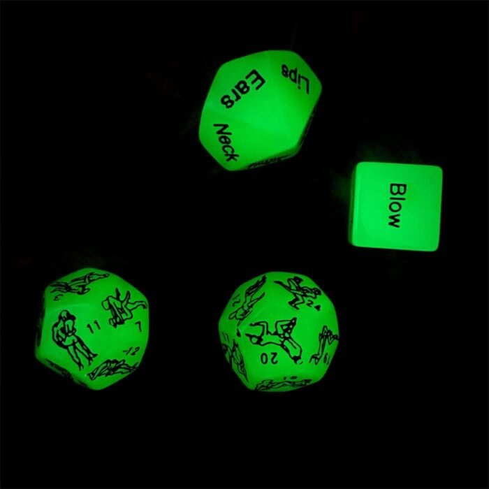 Sex Dice - Set of 4 Luminous Sex Dice for Couples Naughty, Sex Dice Games for Adults Bedroom, Fun Sex Play Toys for Couples Hoodies Yoga SLP-05 - Image 4