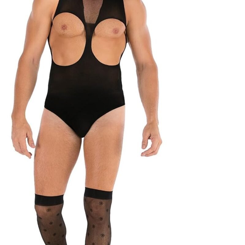 Lingerie for Men Sexy Slutty Elastic Men's Sexy Lingerie, Satin Bow, Mesh Fishnet Lingerie,Gift for Him