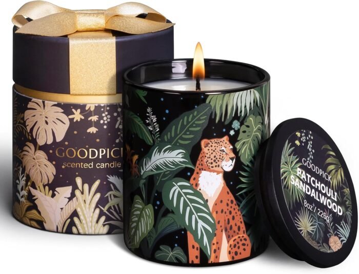 Goodpick Cedar Ambergris Candles for Men, Soy Candles for Home Scented, Fathers Day, Stress Relief, 8oz - Image 6