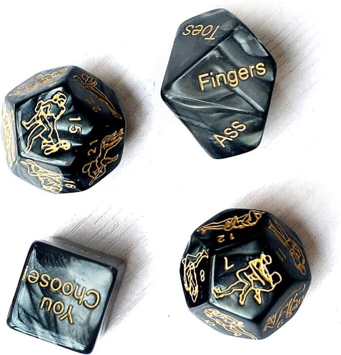 2025 Newly 4Pcs Black Sex Dice Set for Couples Naughty Sex Dice for Couples Game Dice Games for Adults Party Bedroom Sweater JSD10