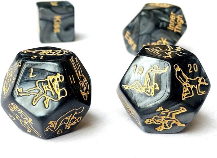 2025 Newly 4Pcs Black Sex Dice Set for Couples Naughty Sex Dice for Couples Game Dice Games for Adults Party Bedroom Sweater JSD10 - Image 3
