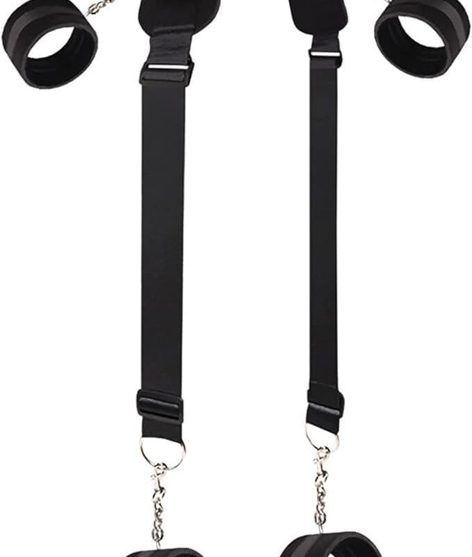 BDSM Sexual Restraint Set, Handcuffed, Neck to Thigh Ankle, Suitable for SM Adult Cover Playing Games, Female Sex Toys for Couples Bed Beginners, Leg tie Set, Rope Sweater Yoga TUM-X0