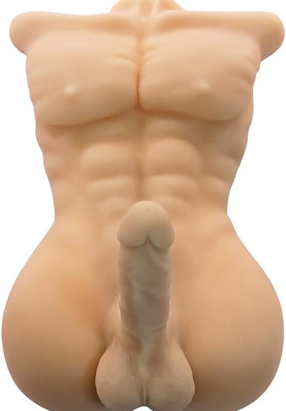 FST Realistic Male Torso Sex Doll with 7’’ Flexible Dildo Unisex Masturbation Toy Tight Anus Design for Couples Play or Solo Stimulation Sex Toys for Female Lesbian