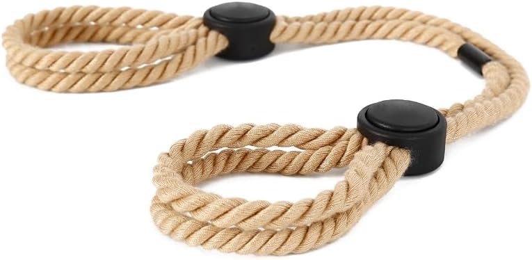 BDSM Restraints Handcuffs Ankle Cuffs Adjustable Harness Rope Fetish Bondage Straps Adult Sex Toys for SM Beginner Couple Bed Sex Game (Khaki) - Image 2