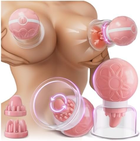 Sex Toys Nipple Toys 4-in-1 Nipple Vibrator Sex Toy Women 10 Powerful Rotation Modes, Adult Toys juguetes sexuales Sex Toys Vibrating Rose Nipple Clamps Adult Sex Toy for Women Couples