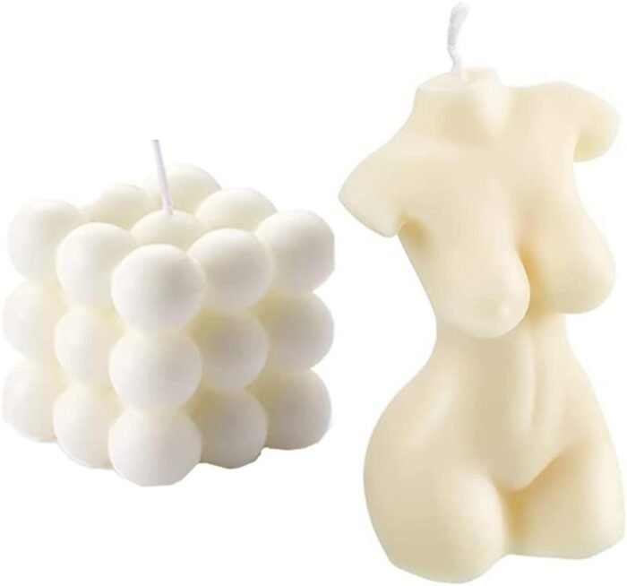 Bubble Candle Soy Wax Scented Candle Hand Poured Scented Candle and Female Body Shaped Candle Set2 Pieces Handmade Candle Decorative Candle for Bedroom Bathroom Wedding Use or Gifting