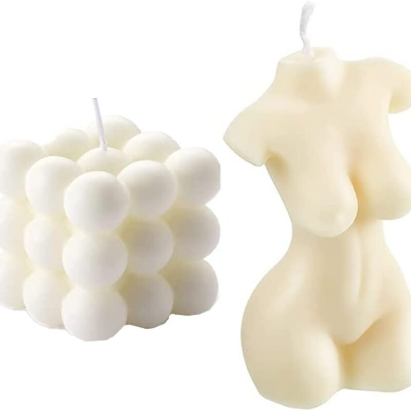 Bubble Candle Soy Wax Scented Candle Hand Poured Scented Candle and Female Body Shaped Candle Set2 Pieces Handmade Candle Decorative Candle for Bedroom Bathroom Wedding Use or Gifting