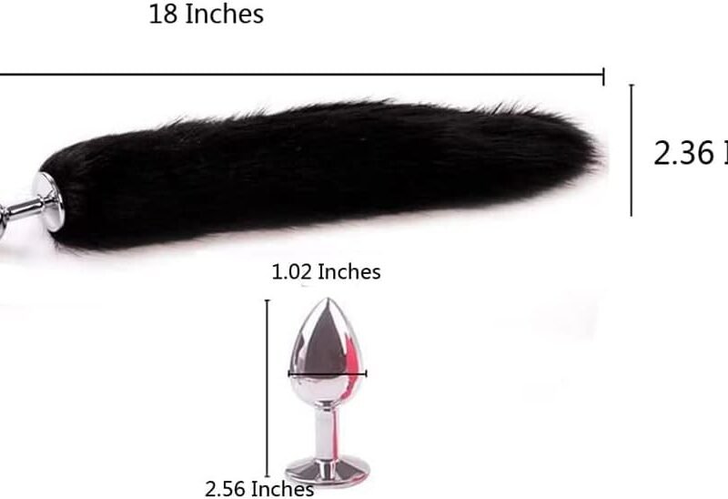 Butt Plug Fox Tail Cosplay Anal Plug Anal Butt Plug Adult Sex Toys for Beginner Women Men Couple (Black 1pc)