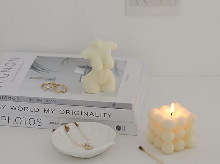 Bubble Candle Soy Wax Scented Candle Hand Poured Scented Candle and Female Body Shaped Candle Set2 Pieces Handmade Candle Decorative Candle for Bedroom Bathroom Wedding Use or Gifting - Image 2