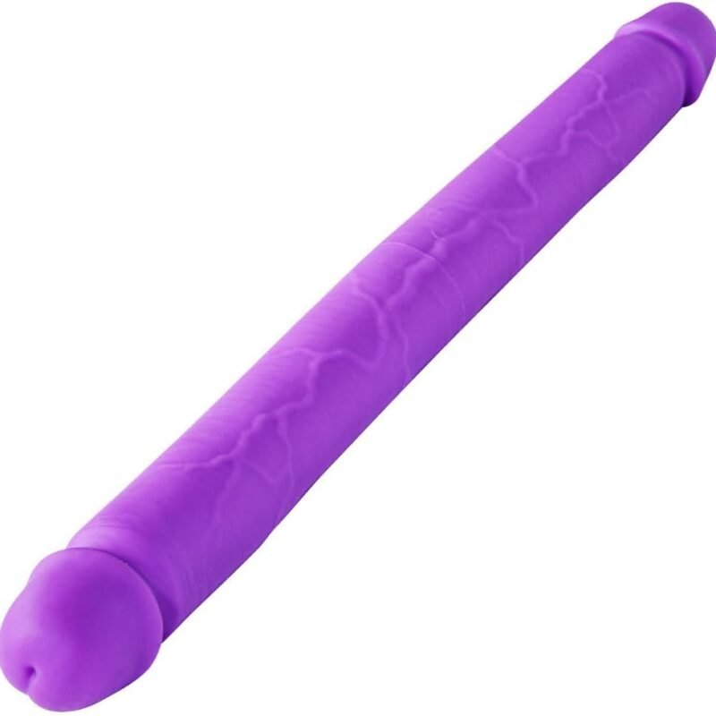 Fantasy Purple Double-Ended Dildo 15.3 * 1.3" Big Realistic Silicone Dildo, Long Double Sided Dildo Veins and Glans, Flexible Dildo for Lesbian Anus G-spot Stimulation Sex Toy for Male Female Couples