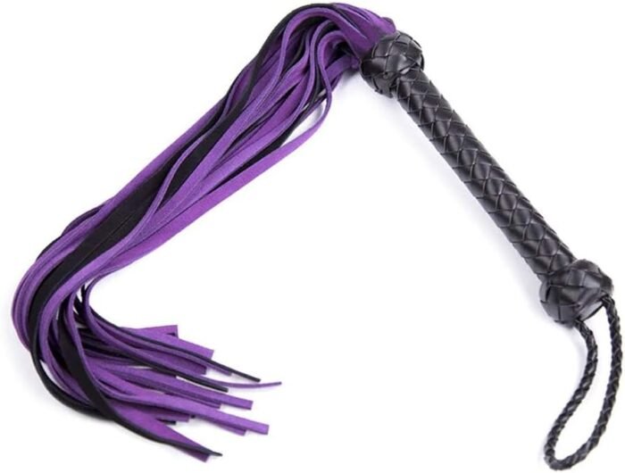 BDSM Leather Whip Sex Toy | Fetish Adult Sex Toy Purple Flogger for Couples - Image 2