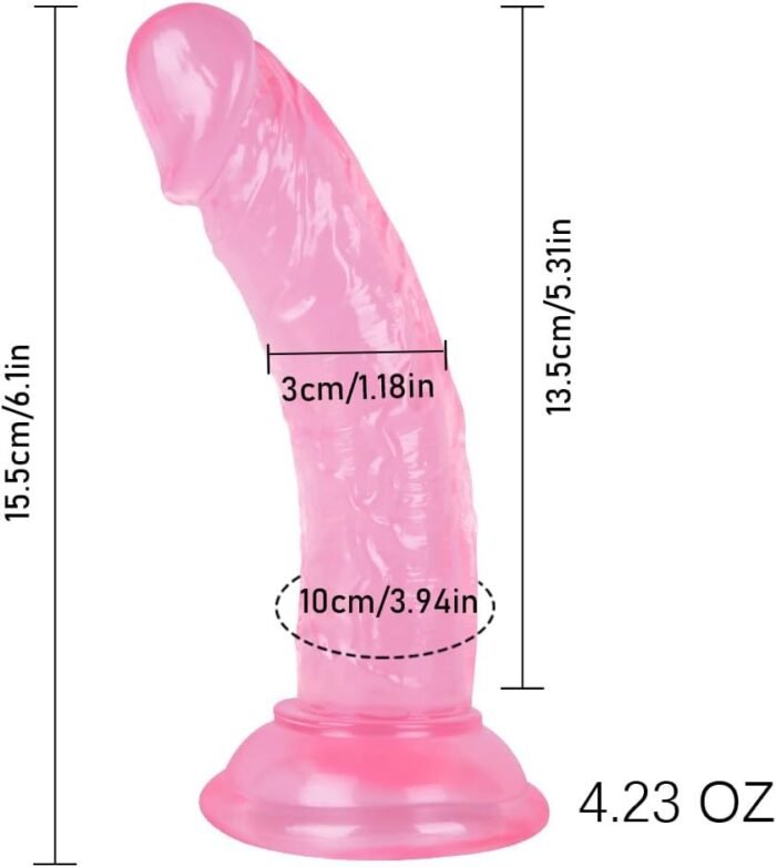 Mini 5.3 Inches Realistic Dildo for Beginners, Anal Dildos Lifelike Fake Penis for Women/Men/Gay, Adult Sex Toys for G spot Stimulator Anal Plug Training Sets (Pink) - Image 2