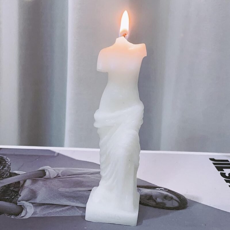 NatureMan 2 Pcs Venus Statue Scented Candle, Aroma Soy Wax Decorative Candle for Table Photo Prop Birthday Gift, for Meditation Stress Relief Mood Boosting Bath Yoga
