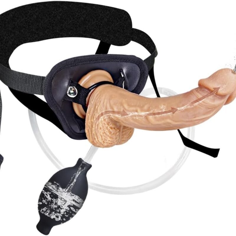 Strapon Squirting Dildo with Stronger Suction Cup, 8.2" Big Realistic Dildo for Deeper Play with Silicone Suction Cup, Harness Dildo for G Spot,Adult Sex Toys for Lesbian Women Couple Play