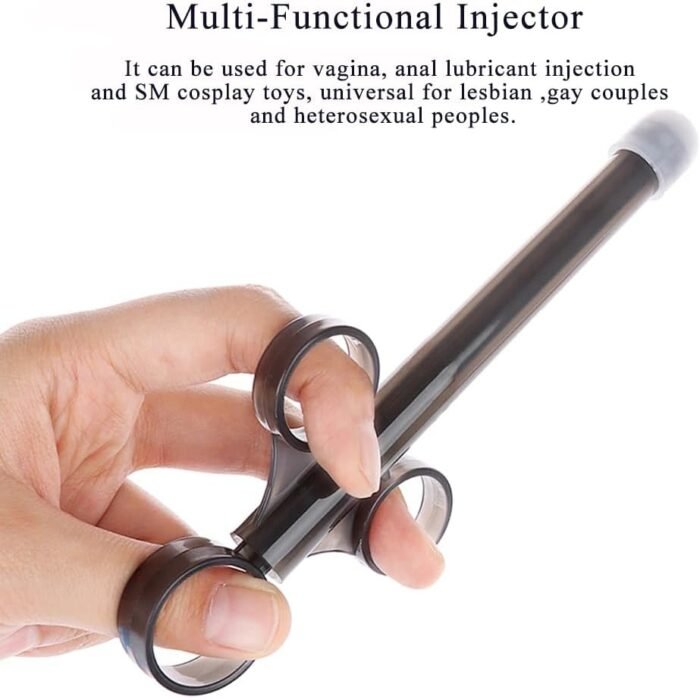 Enema Lube Injector Reusable Anal Enema Syringe Injecter Lubricant Applicator Sex Toys for Adults Lube Launcher Oil Inject with Head Cap for Men Women Gay Couples - Image 5
