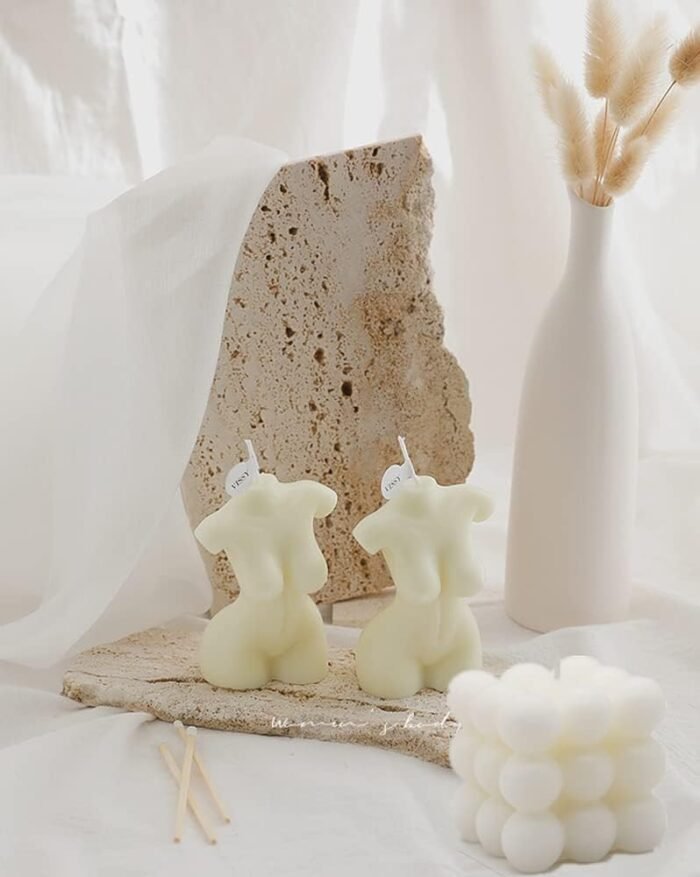 Bubble Candle Soy Wax Scented Candle Hand Poured Scented Candle and Female Body Shaped Candle Set2 Pieces Handmade Candle Decorative Candle for Bedroom Bathroom Wedding Use or Gifting - Image 4