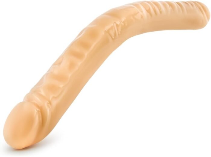 Blush Novelties 18 inch Double Sided Real Feel Dildo - Double Penetration Sex Toy - Lesbian Sex Toys for Women - Adult Sex Toy - Beige - Image 4