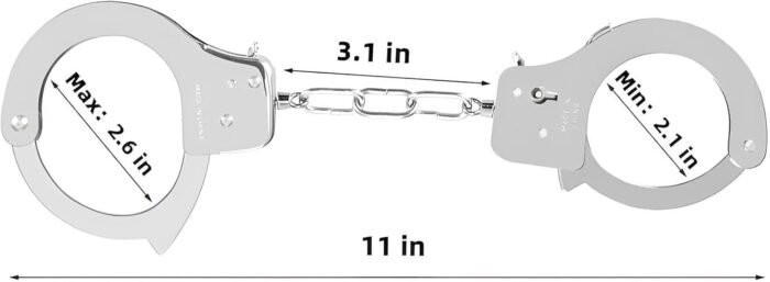 Finduat Metal Handcuffs with Keys, Cop Costume Prop Accessory Party Favors Fake Police Pretend Play Props Party Supplies - Image 2