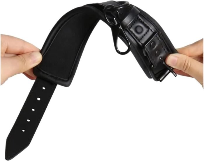 SM Bondage Restraints Fetish Kit Leather Handcuffs Sex Play SM Bondage BDSM Sex Toy for Men Women and Couple Foreplay(C) - Image 3