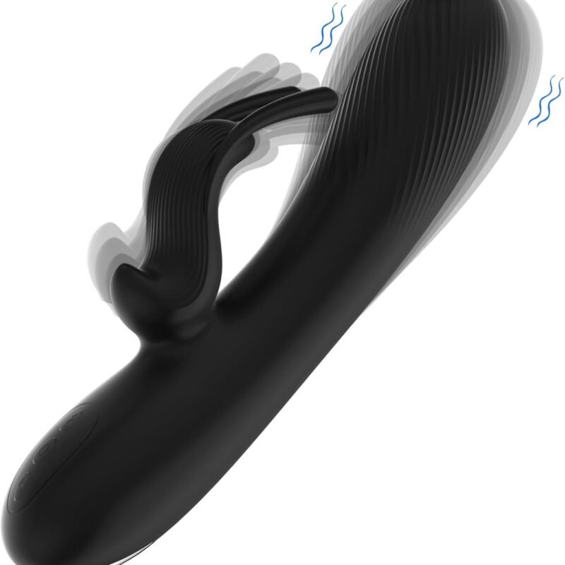 Rabbit Vibrator Dildo Dual Motors 10 Vibration Modes G Spot Clitoral Stimulator Rechargeable Silicone Waterproof Dildos Sex Adult Toys for Women and Couple