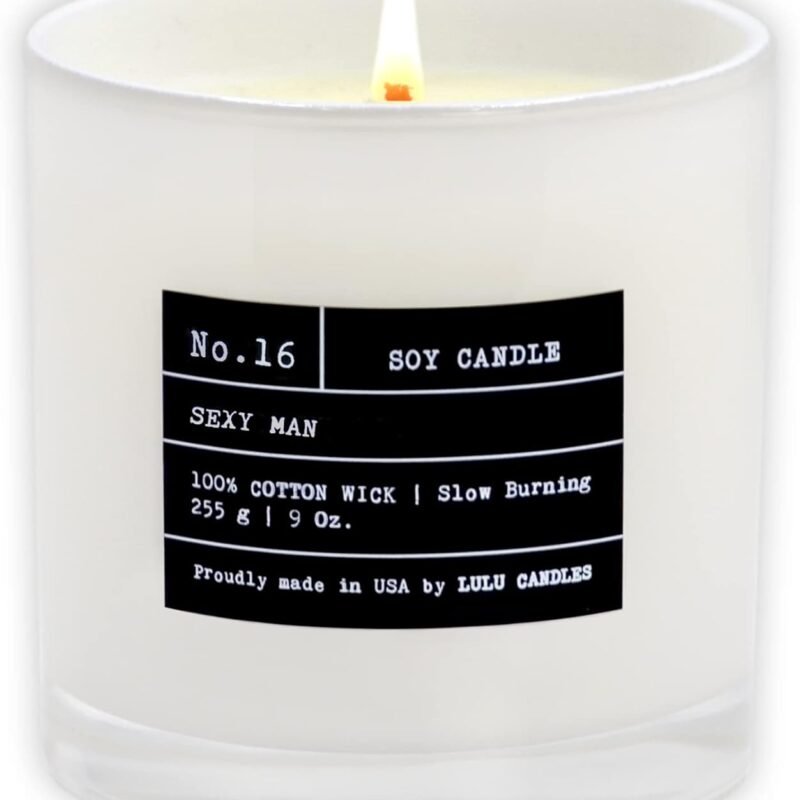 Lulu Candles | Sexy Man | Luxury Scented Soy Jar Candle | Hand Poured in The USA | Highly Scented & Long Lasting (9 Oz.)