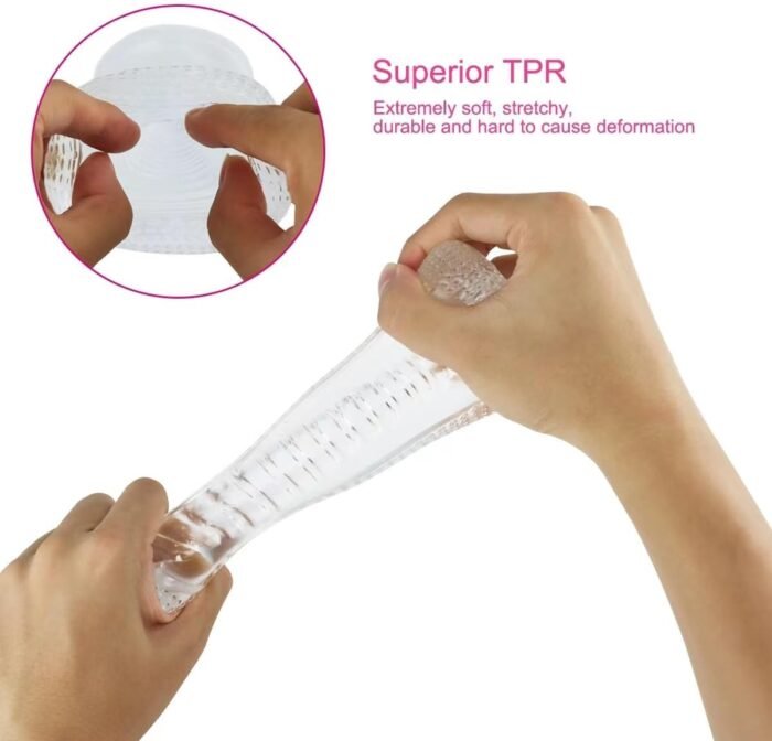 Realistic Texture Transparent Male Masterbater Sexdoll Blowjob Toy Sex Toys for Him Mens Stroker Male Pocket Pussy Ultra-Soft Vagina for Male - Image 3