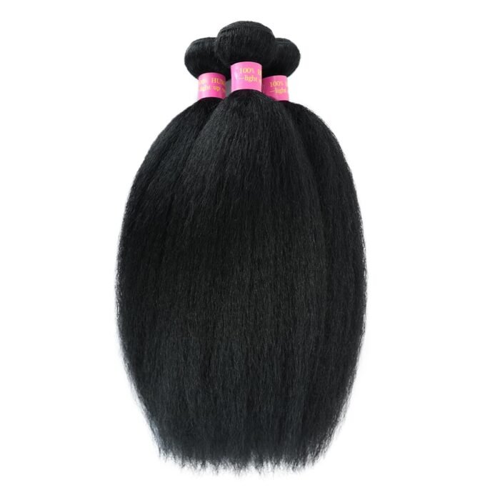 Yaki Straight Bundles Kinky Straight Bundles Human Hair 16 18 20 Inch 3 Bundles 12A 100% Unprocessed Brazilian Natural Black Hair - Image 3