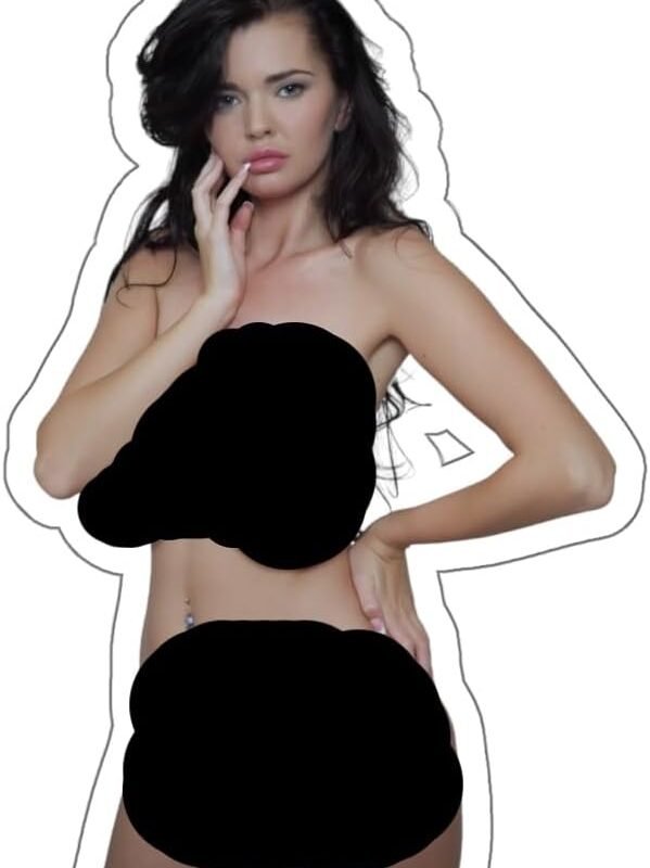 Naked Female Erotic Stickers Nude Women Beautiful Pretty Girl Pinup Sticker for Laptop Woter Bottles E836 (White, 4x4)