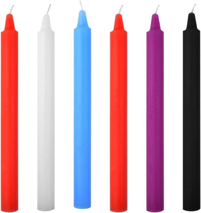 6 Pcs Low Temperature Candles, Fengek 7 Inch Low Heat Candles Romantic Wax Dripping, 5 Color