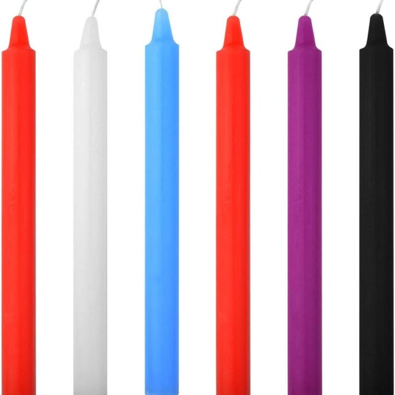 6 Pcs Low Temperature Candles, Fengek 7 Inch Low Heat Candles Romantic Wax Dripping, 5 Color