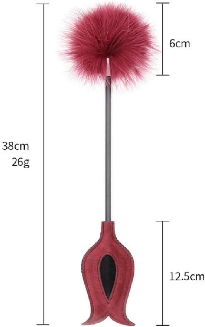 Versatile Feather with Leather Paddle with Sex Feather Tickler Teaser Feather Sex Tickler Spanking Toys Tickler Toy Adult Feathers for Sexual Play - Image 4
