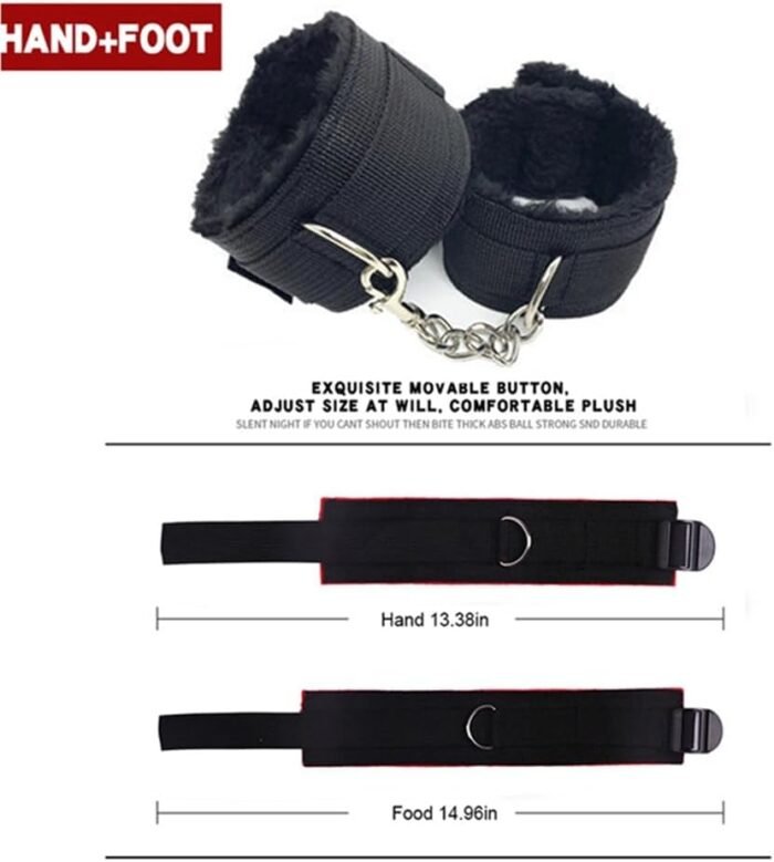 Sex Ties for Adults Couples Bed Restraint Kit for Couples Under King Bed Neck to Wrist Bondage Restraints Sex Set Wrist Ankle Straps for Adult Play Sex Handcuffs Set for Bedroom Kinky Toys Sweater - Image 4