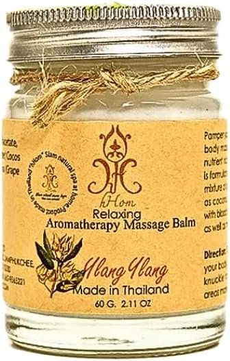 Relaxing Ylang Ylang Aromatherapy Massage Balm, 2.11 oz, Thai Made