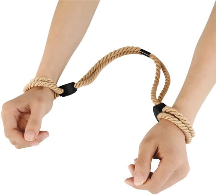 1 Pack Sex Rope Kit Handcuffs Bracelets Bed Restraints Ankle Cuffs Adjustable Rope Bracelets Anklets for Women/Men BDSM Bondage Sex Toys Cotton Ropes Wrist Cuffs Beginner Set Sweater