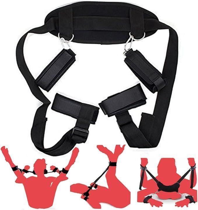 Sex Resistant Ties Up Legs Arms Soft Sexy Handcuffs BDSM Bondaged Rope Cord & Rope Straps Toys Bed Restraint for Queen Size Bed Restaurants Sex Tie Sex Hand Ties for Women Sweater 06L - Image 3