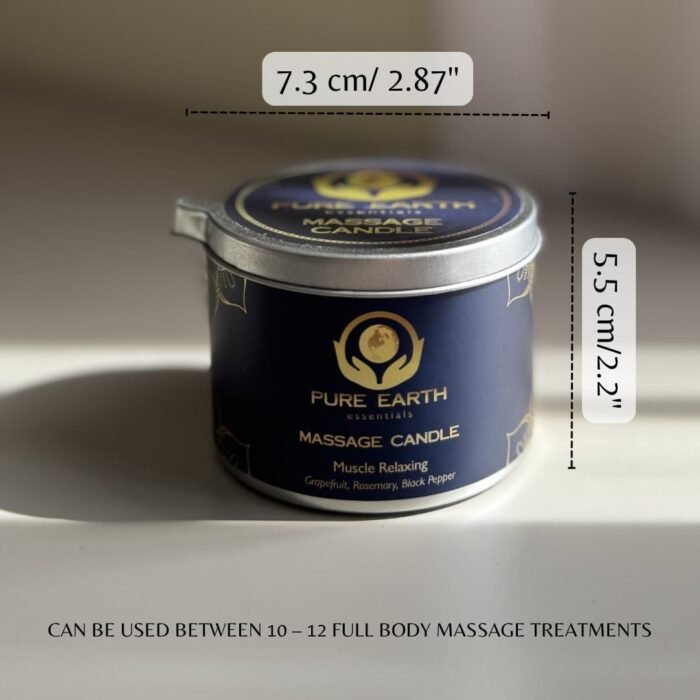 Muscle Relaxing Massage Oil Candle - Valentines Gift, Scented Massage Oil Candles for Relaxation and Home Spa (160 Grams or 6 oz.) - with Grapefruit, Rosemary, Black Pepper - by PURE EARTH essentials - Image 2