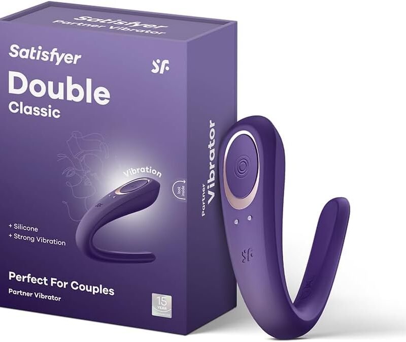 Satisfyer Double Classic Vibrator Sex Toy | Adult Toys for Women | Best Couple Vibrator | Vibrating Sexual Pleasure Device | Stimulation Vibrators | Female Wellness Tools | Woman Sextoy