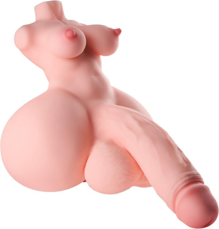 15lb Dildo Pussy Shemale Sex Doll Trans Sex Toy,3 in 1 Sex Doll with Penis Penetrable Big Dildo Torso Lifelike Male Masturbator
