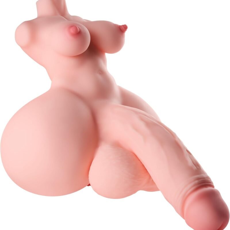 15lb Dildo Pussy Shemale Sex Doll Trans Sex Toy,3 in 1 Sex Doll with Penis Penetrable Big Dildo Torso Lifelike Male Masturbator