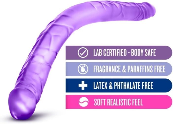 Blush Novelties - 16 inch Double Dildo Lesbian Couple Double Penetration DP Sex Toys for Women - Purple - Image 2