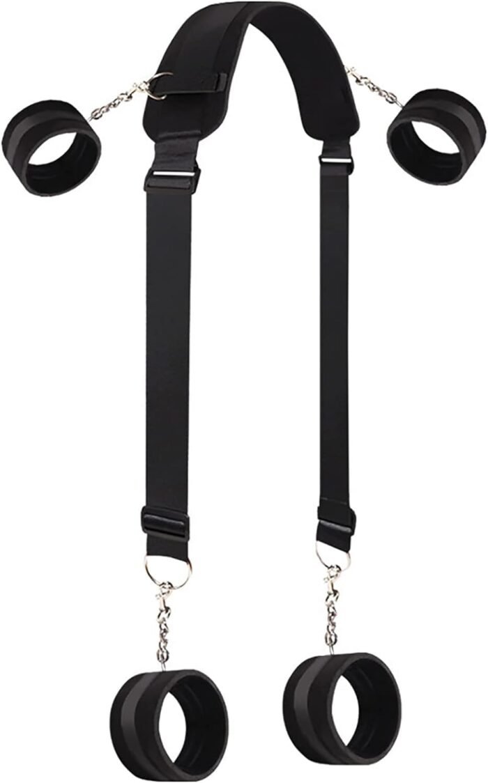 BDSM Sex Bed Bondage Restraints Kit Rope Straps Set Sex Ties for Ankles and Wrists Cuffs Thigh Arm and Leg Restraints Spreader Bar Sex Adult Sexy Sex Handcuff Hand Cuff Bracelets for Women Sweatshirt - Image 2
