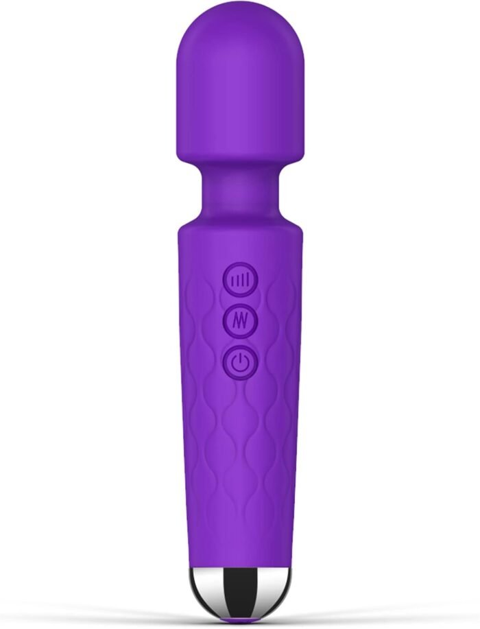 Vibrator for Women, Rechargeable Personal Wand Massager, G Spot Clitoris Stimulation, 20 Vibration Modes & 8 Speeds, Water-Resistant Quiet Sex Toy for Her (Purple)