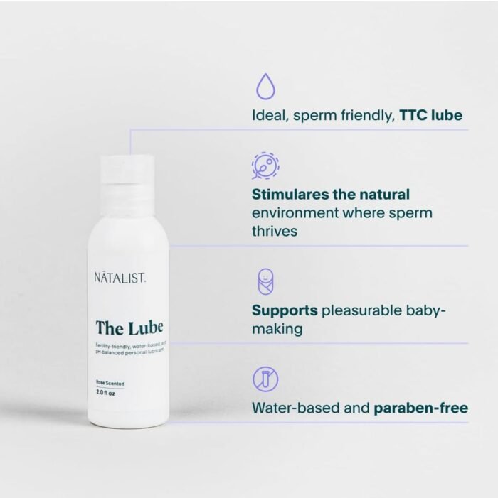 NATALIST The Lube Fertility Friendly Lubricant for Women Men, Couples Trying to Conceive Natural Feeling Frictionless Lubrication, Water-Based & Paraben-Free, Rose Scented - 2 Fl oz - Image 4