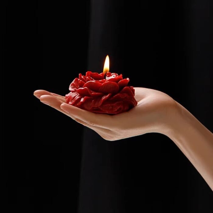 4 Pcs Low Temperature Candles Red Rose Flower Shaped Scented Candles Low Heat Romantic Wax Play Candles for Lovers Couples Wedding - Image 4